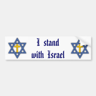 Christian Jewish Support for Israel Bumper Sticker