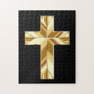 CHRISTIAN JIGSAW PUZZLES, GOLD CROSS JIGSAW PUZZLE