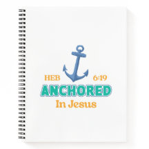 Christian Journal Anchored in Christ Verse Design
