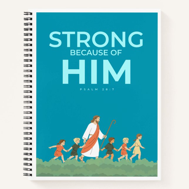 Christian Journal Psalm 28:7 Strong in Him (Front)
