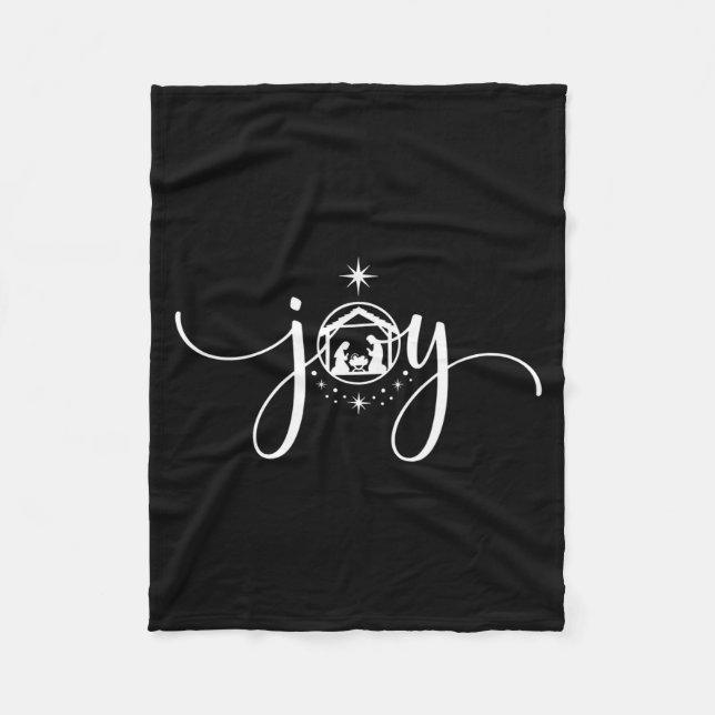 Christian Joy Nativity Christmas - joy' With Baby  Fleece Blanket (Front)