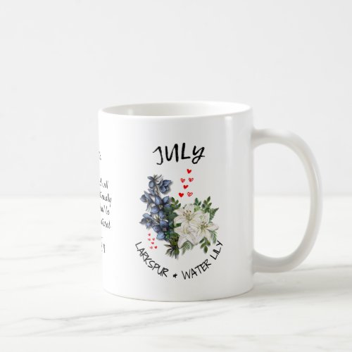Christian JULY Birth Month Flower Custom Name Coffee Mug