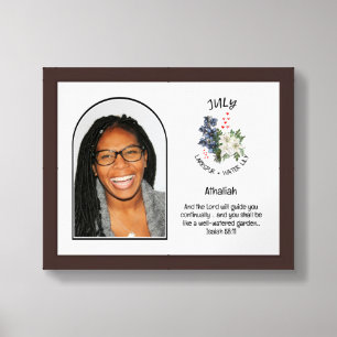 Christian JULY Birth Month Flower NAME PHOTO Framed Art
