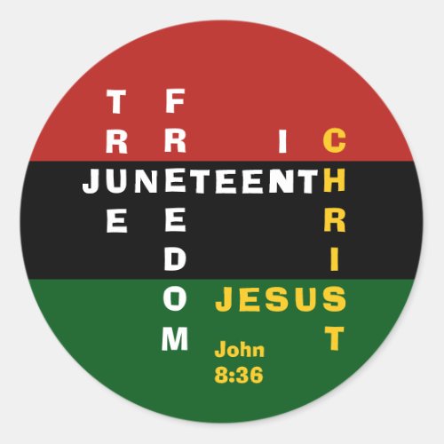 Christian JUNETEENTH Classic Round Sticker