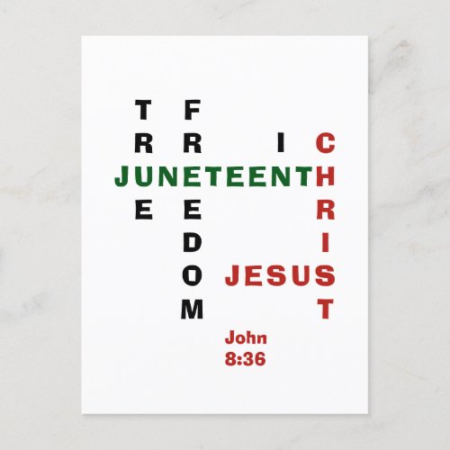 Christian JUNETEENTH Crossword Postcard