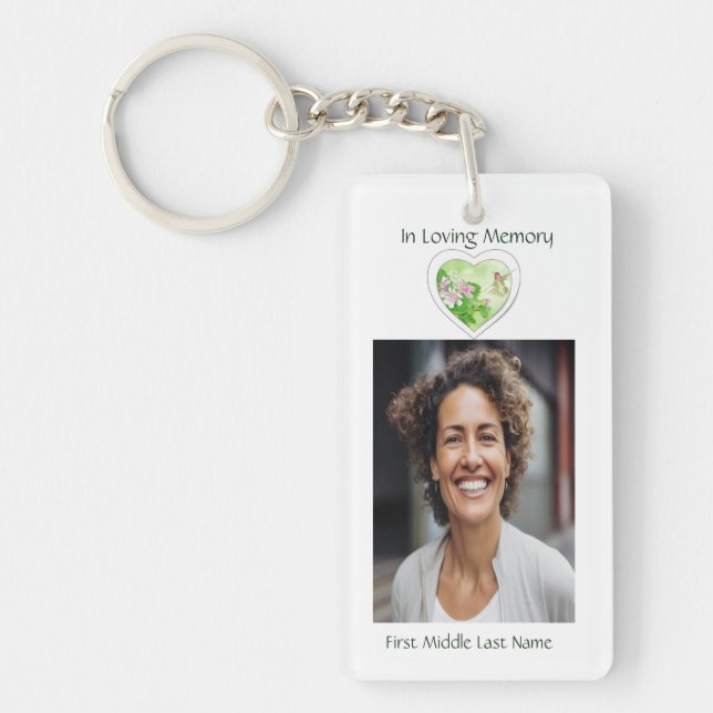 Christian Keepsake Celebration of Life Hummingbird Keychain (Front)