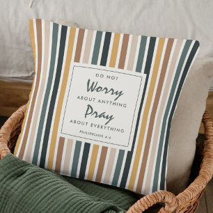 Christian Keepsake Do Not Worry Scripture Fall Throw Pillow