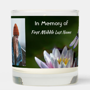 Christian Keepsake Memorial Dragonfly Lotus Flower Scented Candle