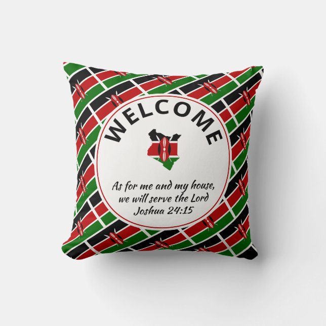 Christian KENYA Welcome Throw Pillow (Front)