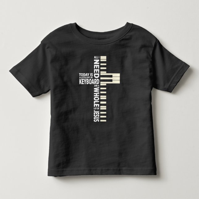 Christian Keyboard Musician Jesus Lover Band Toddler T-shirt (Front)