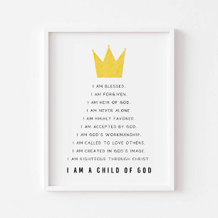 Christian kids affirmation print