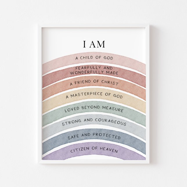 Christian kids pastel rainbow affirmation print (Creator Uploaded)