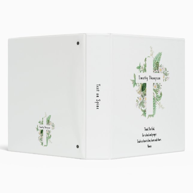 Christian Kids School Prayer Custom Name Keepsake 3 Ring Binder (Background)