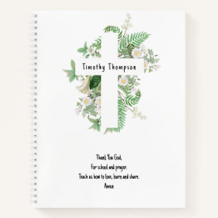 Christian Kids School Prayer & Custom Name Notebook