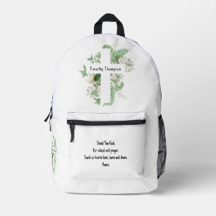 Christian Kids School Prayer & Custom Name Printed Backpack