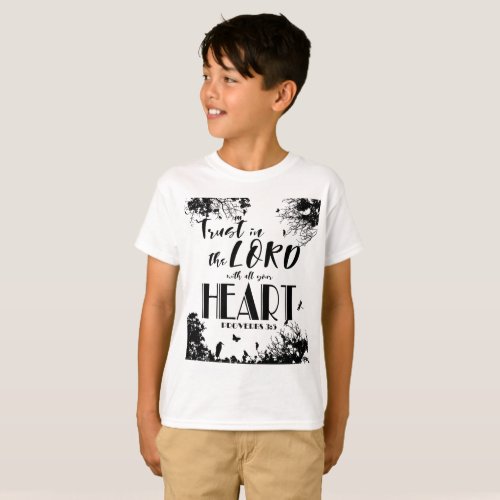 Christian Kids T_Shirt _ Trust Lord With All Heart