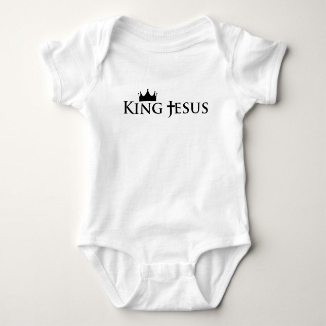 Christian King Jesus Cross and Crown Baby Gift Baby Bodysuit (Front)
