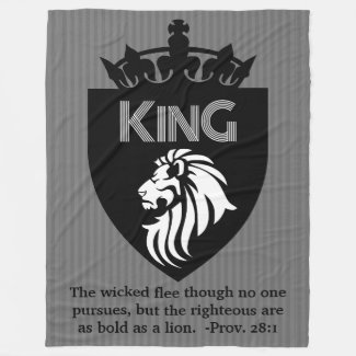 Christian King of Kings Lion Fleece Blanket