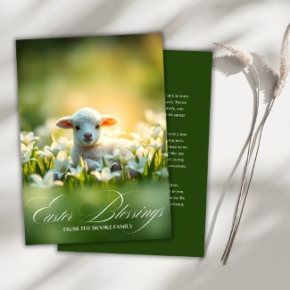 Christian Lamb In Flowers Easter Blessings Prayer