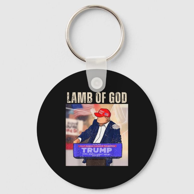Christian Lamb Of God Donald Trump 2024 Survived S Keychain (Front)