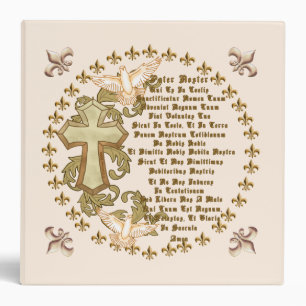 Christian Latin Lords Prayer 3 Ring Binder