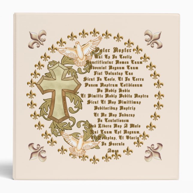Christian Latin Lords Prayer 3 Ring Binder (Front)