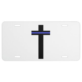 Christian Law Enforcement Thin Blue Line Tag License Plate