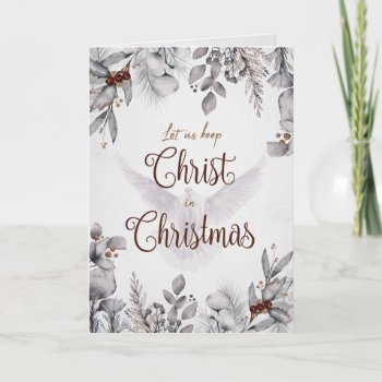 Christian Let Us Keep Christ In Christmas Card by SueshineStudio at Zazzle