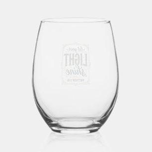 Christian Let Your Light Shine Matthew 5_16 Design Stemless Wine Glass