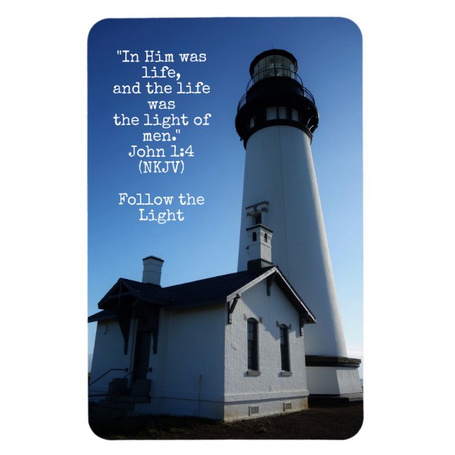 Christian Lighthouse John 1:4 Magnet (Vertical)