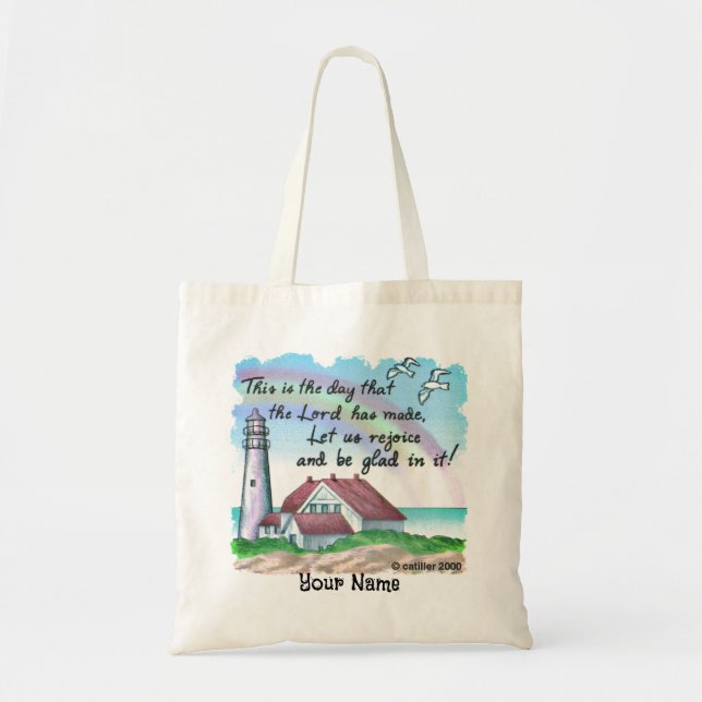 Christian  Lighthouse Tote Bag (Front)