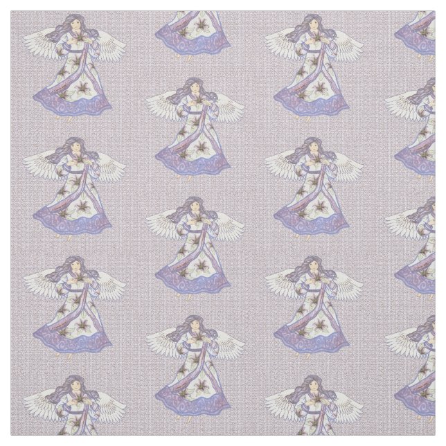 Christian lily flower angel fabric (Swatch)