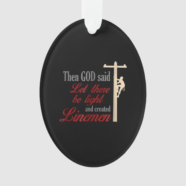 Christian Lineman Best Price Electrician Line Wire Ornament (Front)