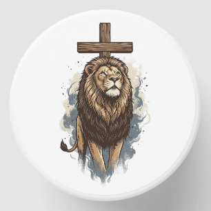 Christian Lion and Cross Vintage Mini Candle Favors