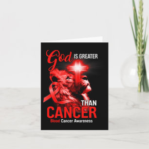 Christian Lion Cross God Is Greater Than Cancer Re Card
