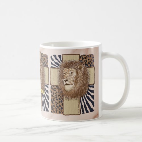 Christian Lion Cross Mug