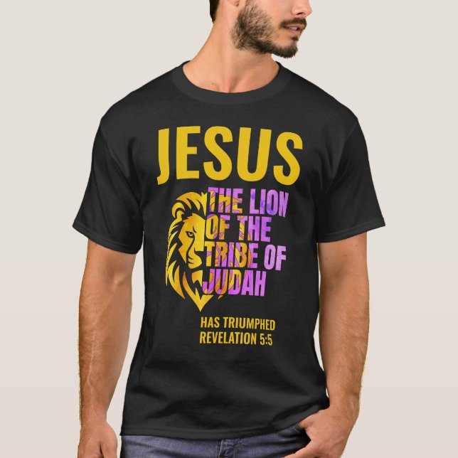  Christian Lion of the Tribe of Judah JESUS  T-Shirt (Front)