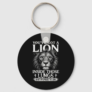Christian Lion Praise The Lord Worship Faith Keychain