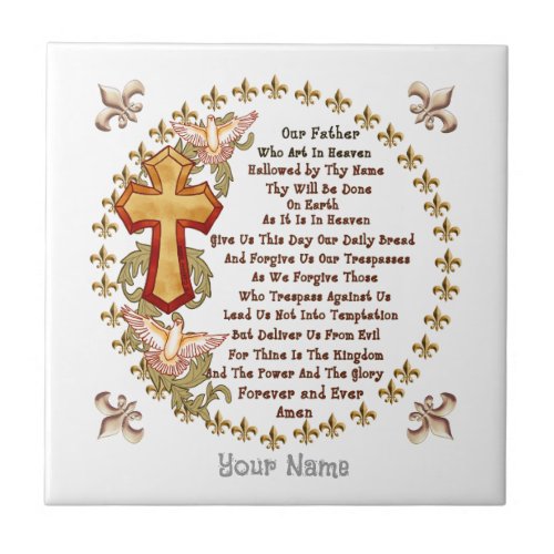 Christian  Lords Prayer custom name tile