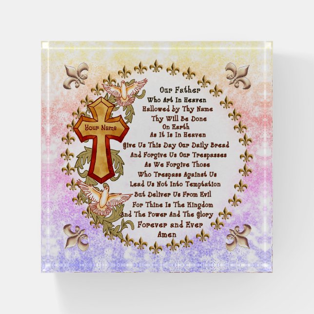 Christian Lords Prayer  paperweight (Front)