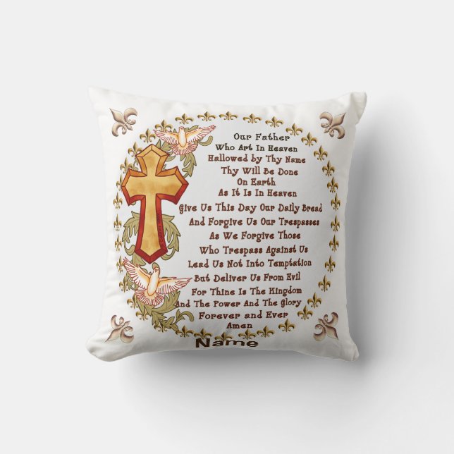 Christian Lords Prayer Pillow (Front)