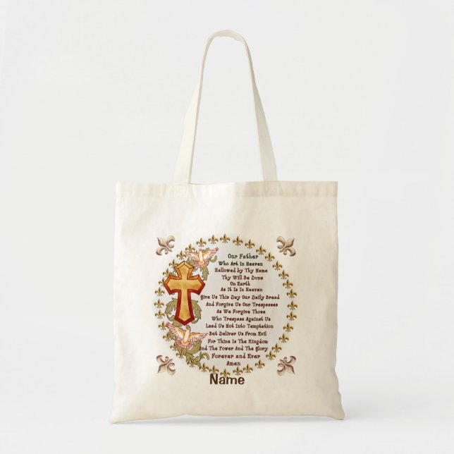 Christian Lords Prayer Tote Bag (Front)