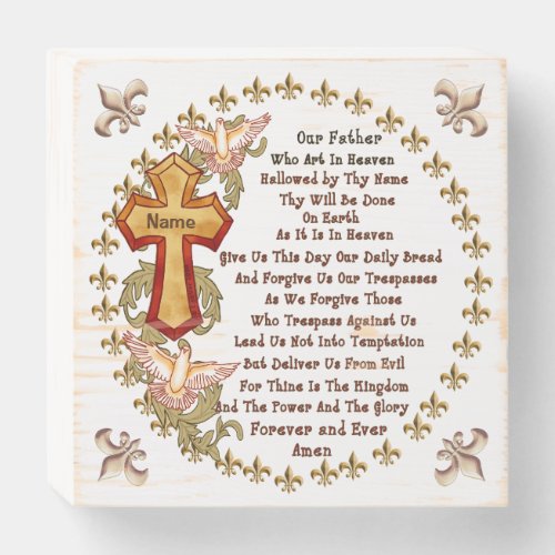 Christian  Lords Prayer  Wooden Box Sign