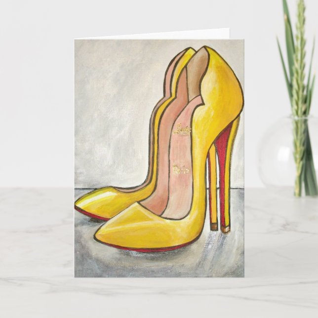 Christian Louboutin Yellow Red Bottom High Heels Card (Front)