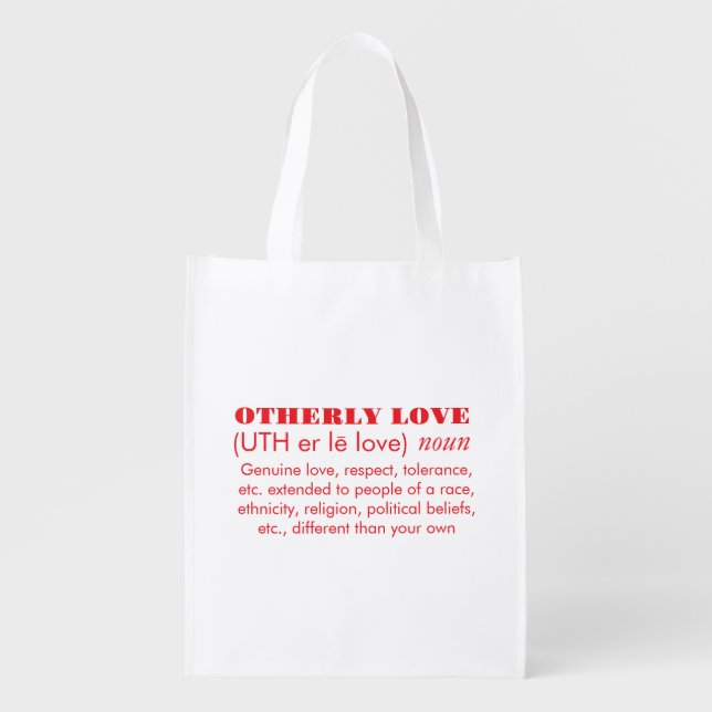 Christian love for all races grocery bag (Front)