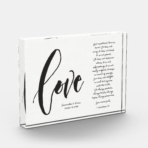 Christian Love is Patient Names Wedding date Photo Block