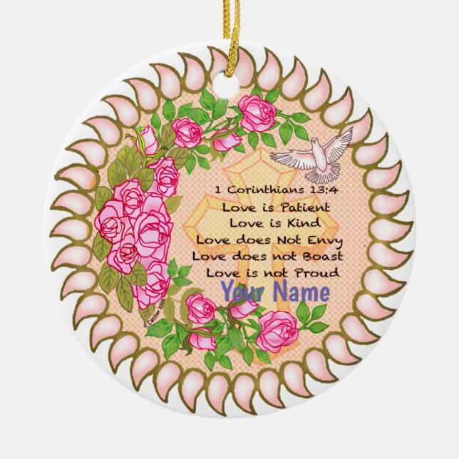 Christian Love is Patient ornament (Front)