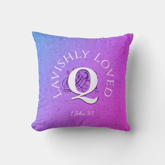 Christian | Love LAVISHLY LOVED | Monogram Throw Pillow (Front)