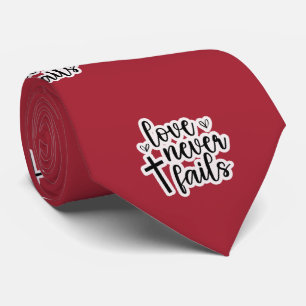 Christian Love Never Fails Cross Neck Tie