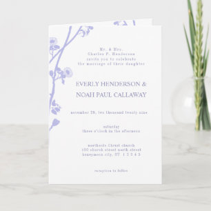 Christian Love Never Fails French Lavender Lilac Invitation
